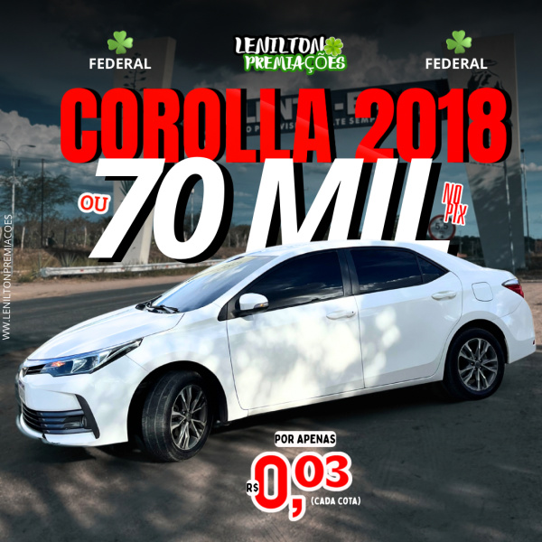 Corolla 2018 automático ou 70 mil no pix